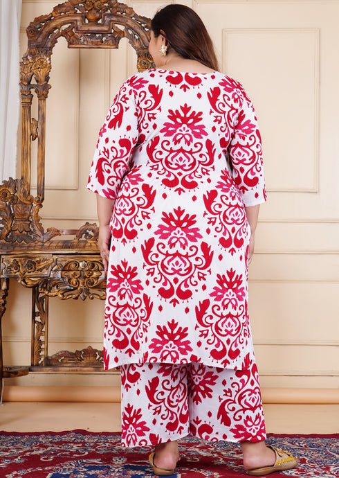 Designer Pink Floral Coord Set