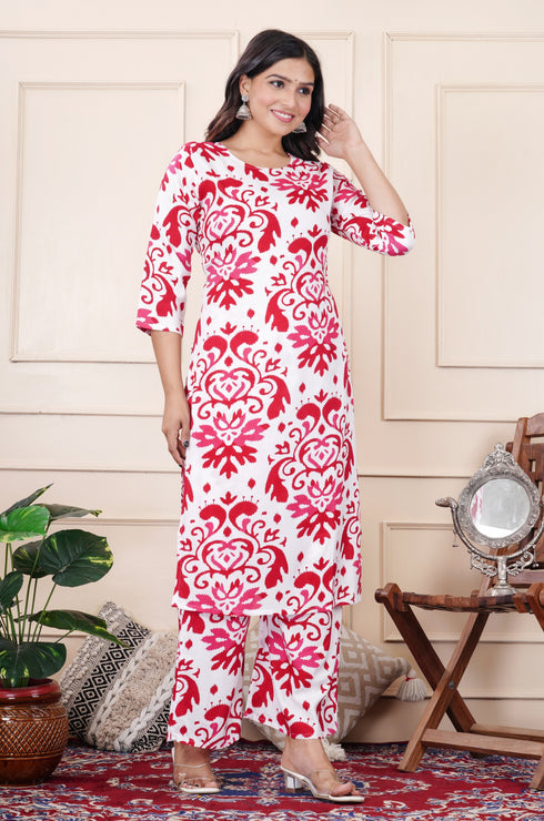 Designer Pink Floral Coord Set