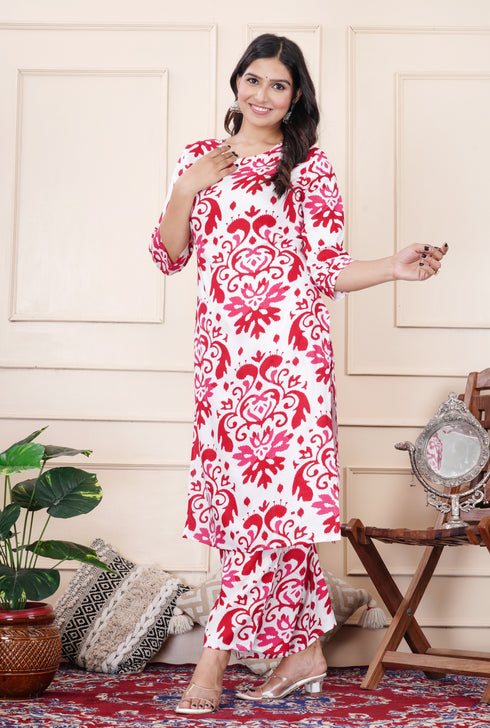 Designer Pink Floral Coord Set