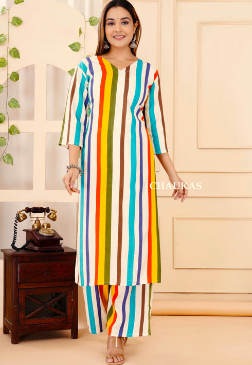 Designer Multi Color Coord Set