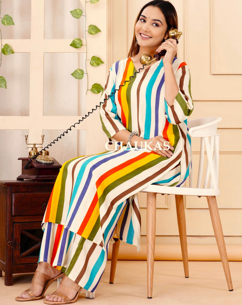 Designer Multi Color Coord Set
