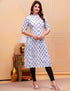 Women White Pure Cotton A-Line Kurta