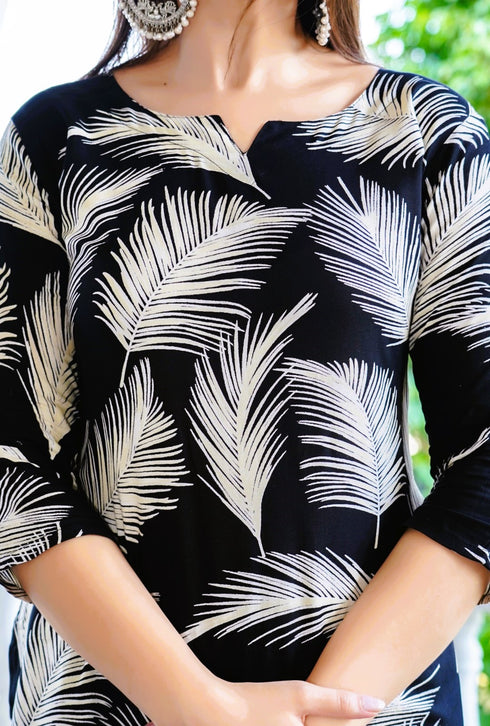 Designer Black Petal Coord Set