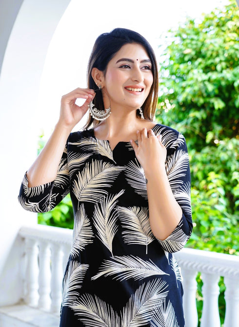 Designer Black Petal Coord Set