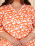 Designer printed Orange Co-ord set with Lace work