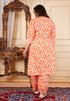 Designer printed Orange Co-ord set with Lace work