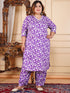 Designer printed Purple Co-ord set with Lace work