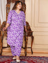 Designer printed Purple Co-ord set with Lace work