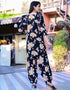 Designer Black Floral Coord Set