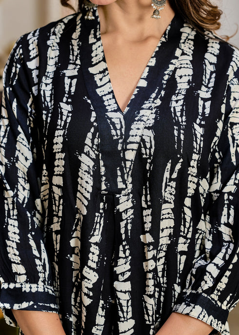 Designer Black and White Dress