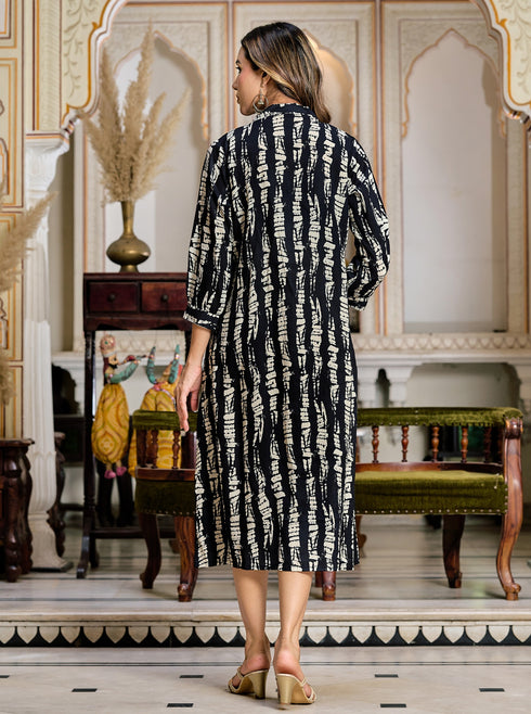 Designer Black and White Dress