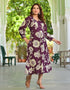 Pure Cotton Floral Purple Dress