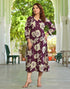 Pure Cotton Floral Purple Dress