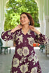Pure Cotton Floral Purple Dress