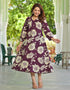 Pure Cotton Floral Purple Dress
