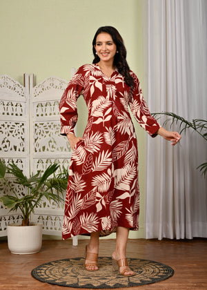 Designer Printed Floral Dress