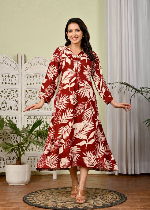 Designer Printed Floral Dress