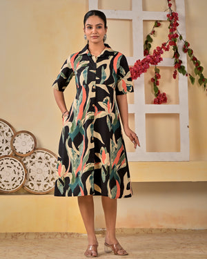 Designer Black A line cotton Kurta