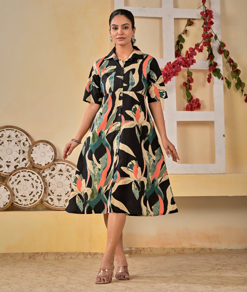 Designer Black A line cotton Kurta