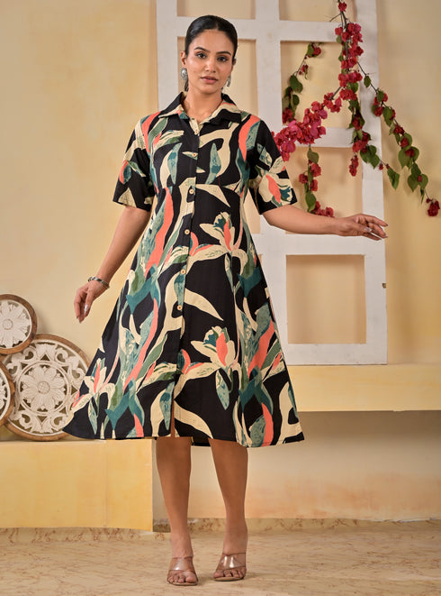 Designer Black A line cotton Kurta