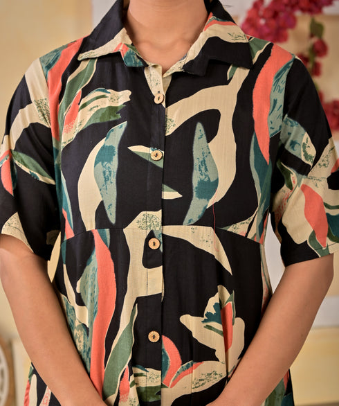 Designer Black A line cotton Kurta