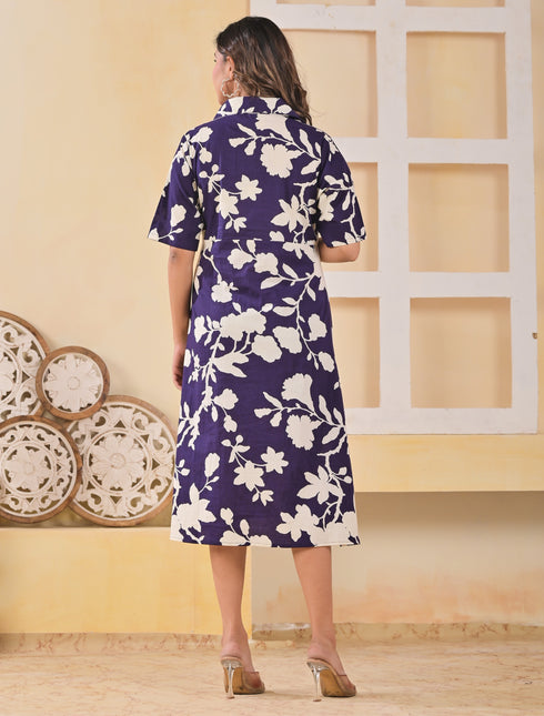 Designer Blue A line cotton Kurta