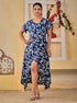 Blue Designer Floral Dress
