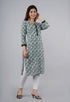 Designer Pure Cotton Green Printed Kurti
