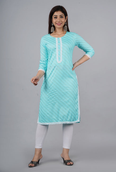 Designer Firozi Lace Work Kurti