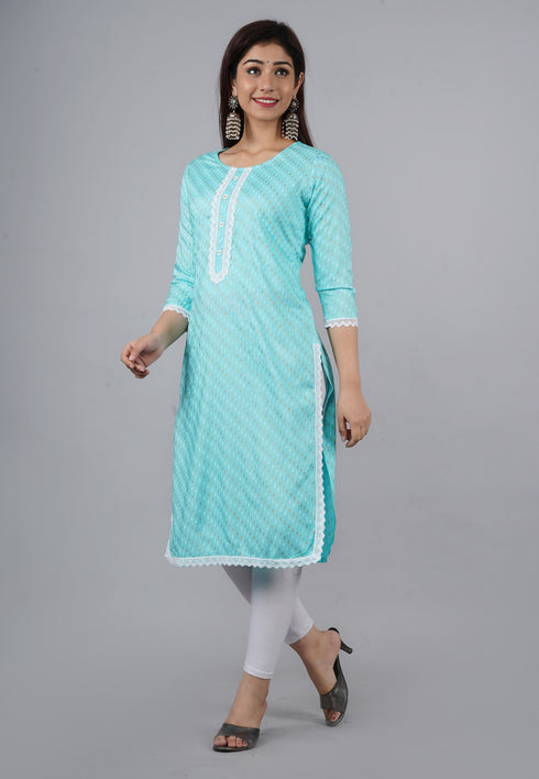 Designer Firozi Lace Work Kurti