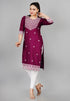 Women's Purple Embroidered Kurti plussize