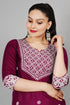 Women's Purple Embroidered Kurti plussize
