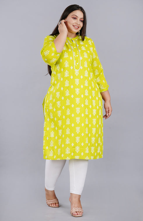 Designer Plus size Light Green Kurti
