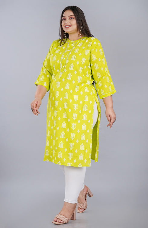 Designer Plus size Light Green Kurti