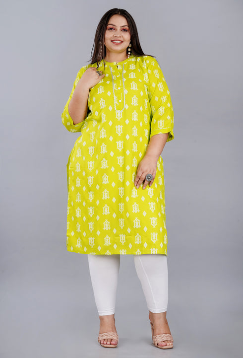 Designer Plus size Light Green Kurti