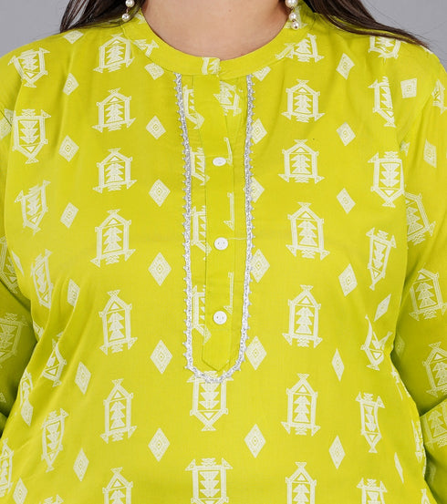 Designer Plus size Light Green Kurti