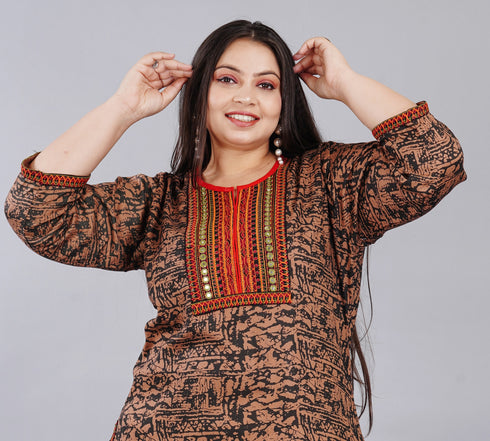 Embroidery Multicolor Kurti