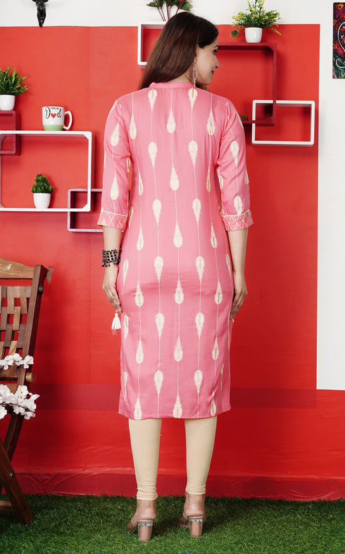 Plus size Pink Kurti with dori