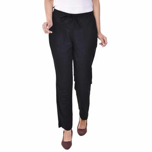 Plus size black cotton pant