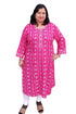 Bandhej Pink plus size rayon Kurti