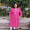 Bandhej Pink plus size rayon Kurti