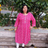 Bandhej Pink plus size rayon Kurti