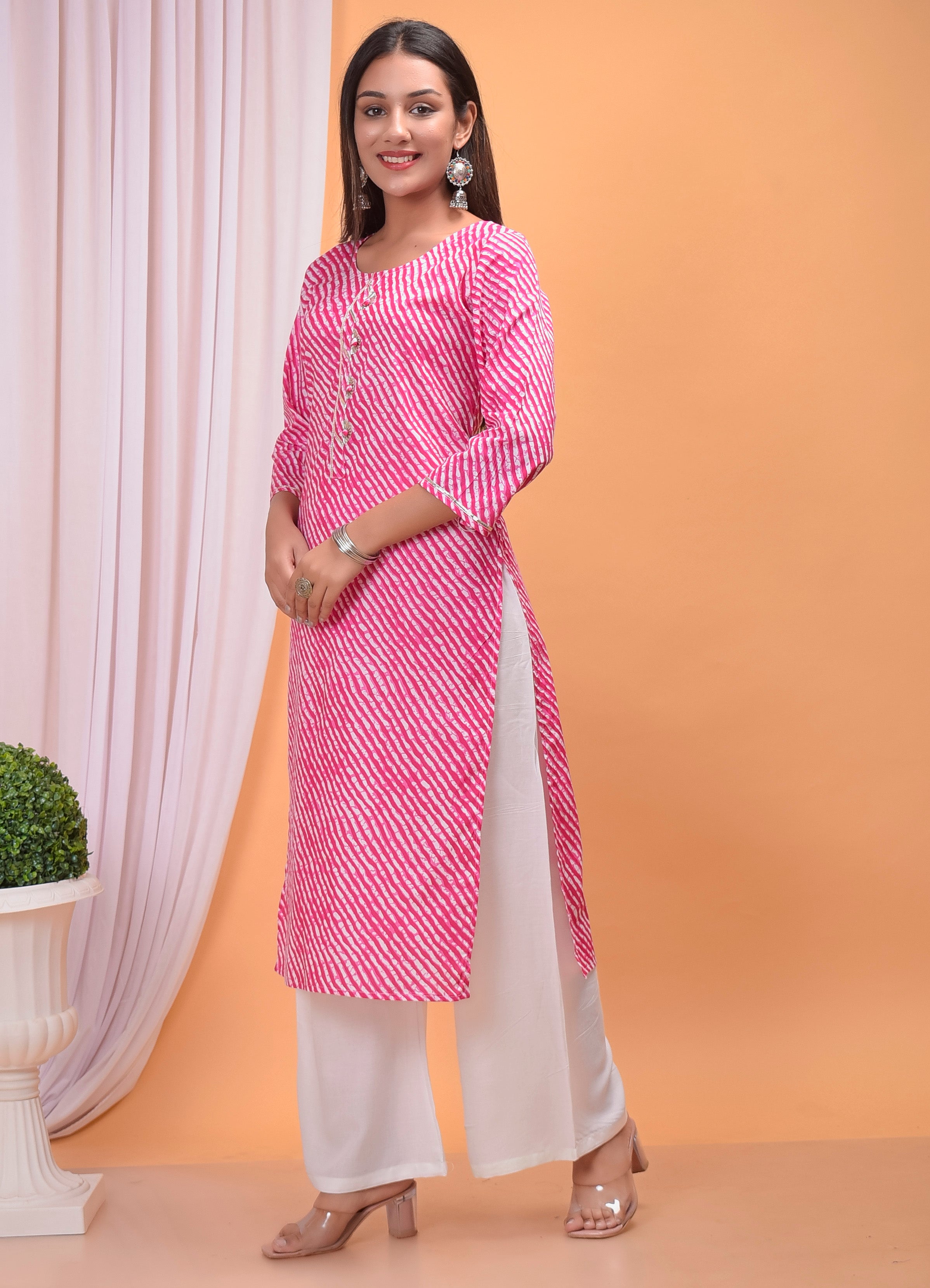 Designer hot sale lehariya kurtis